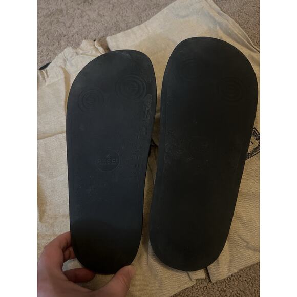 Gucci Rubber GG Logo Pursuit Slides Sandals Black Women’s Size 41 Authentic - Picture 5 of 10